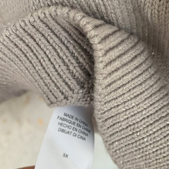 Lucky Brand sweater with lurex thread and open back size 3X - Picture 8 of 13